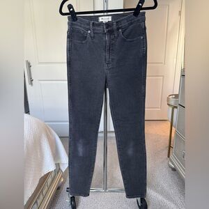 Madewell Charcoal Black 10" high rise skinny jeans size 27